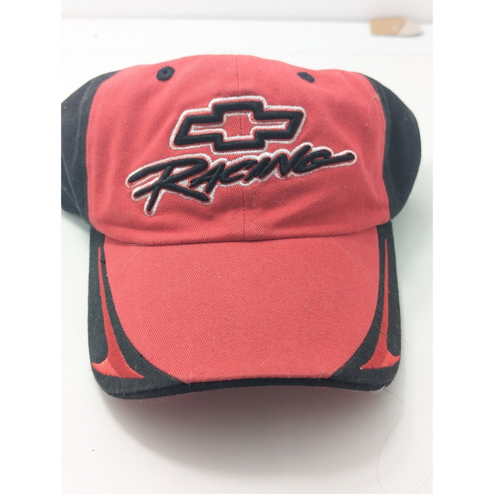 Chevrolet Chevy Racing Hat Cap Strapback Adjustable Black & Red Embroided NASCAR - Picture 4 of 6
